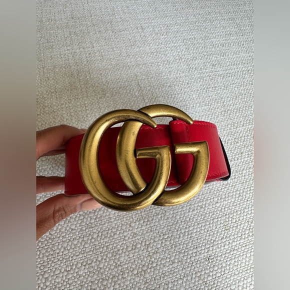 Gucci Red Leather “GG” Belt - Picture 1 of 5